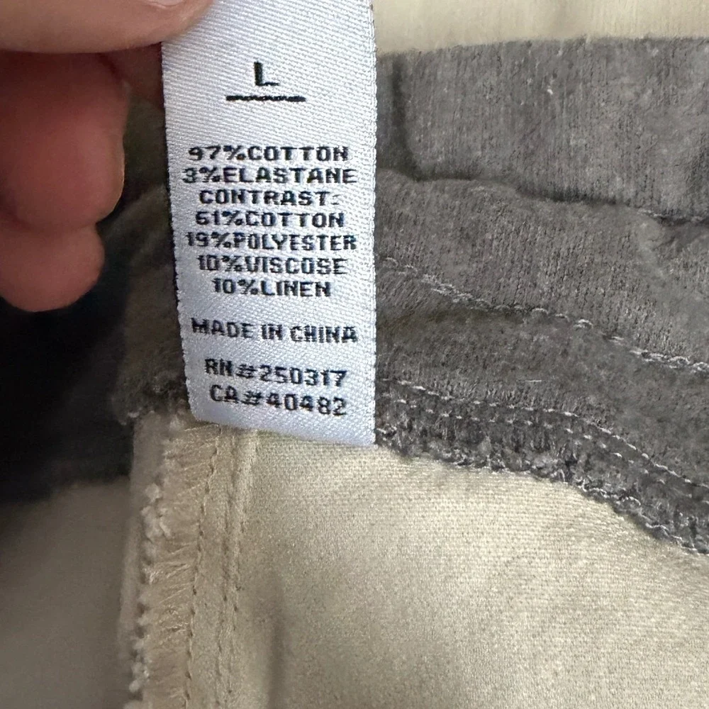 Varley Valley Pant Mocha Cream Colorblock Linen‎ Blend Joggers Large